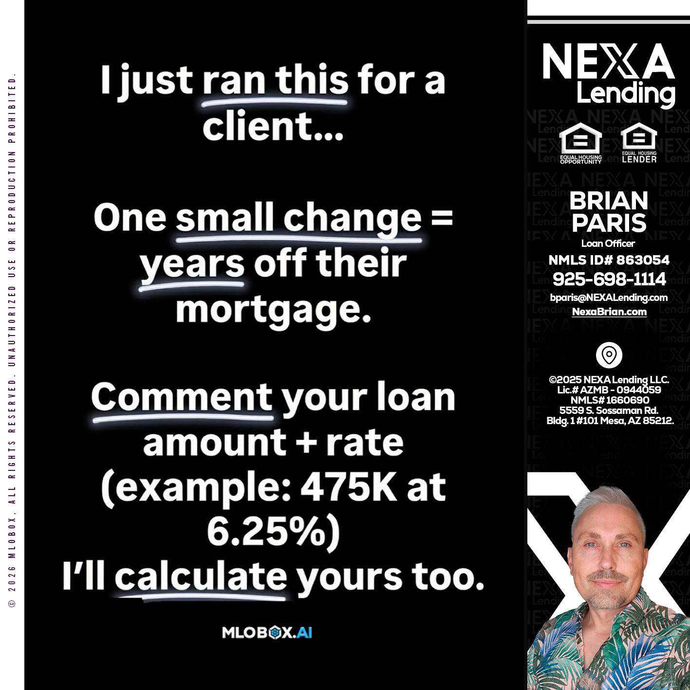 I JUST RAN - Brian Paris -Loan Officer