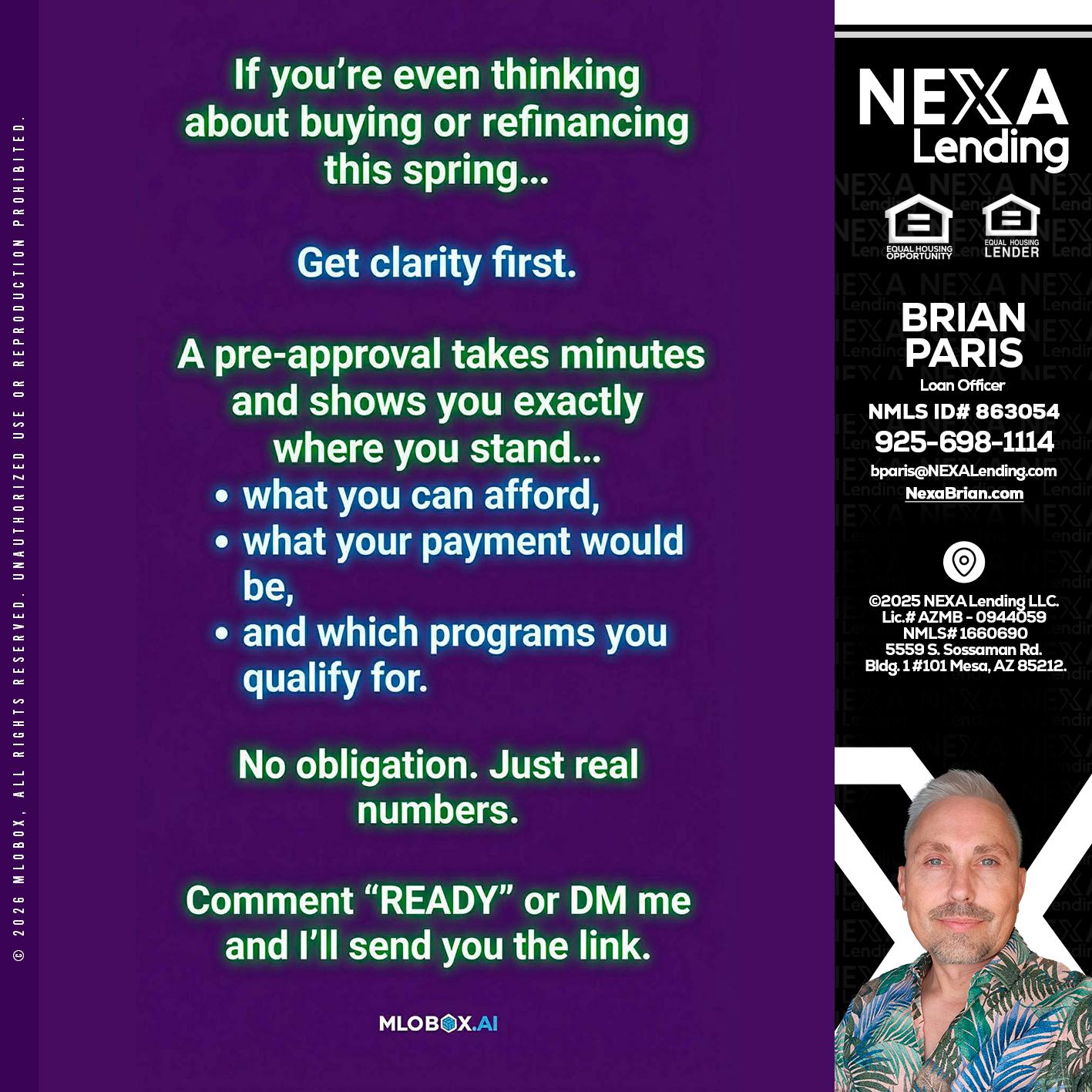 IF YOU THINKING - Brian Paris -Loan Officer