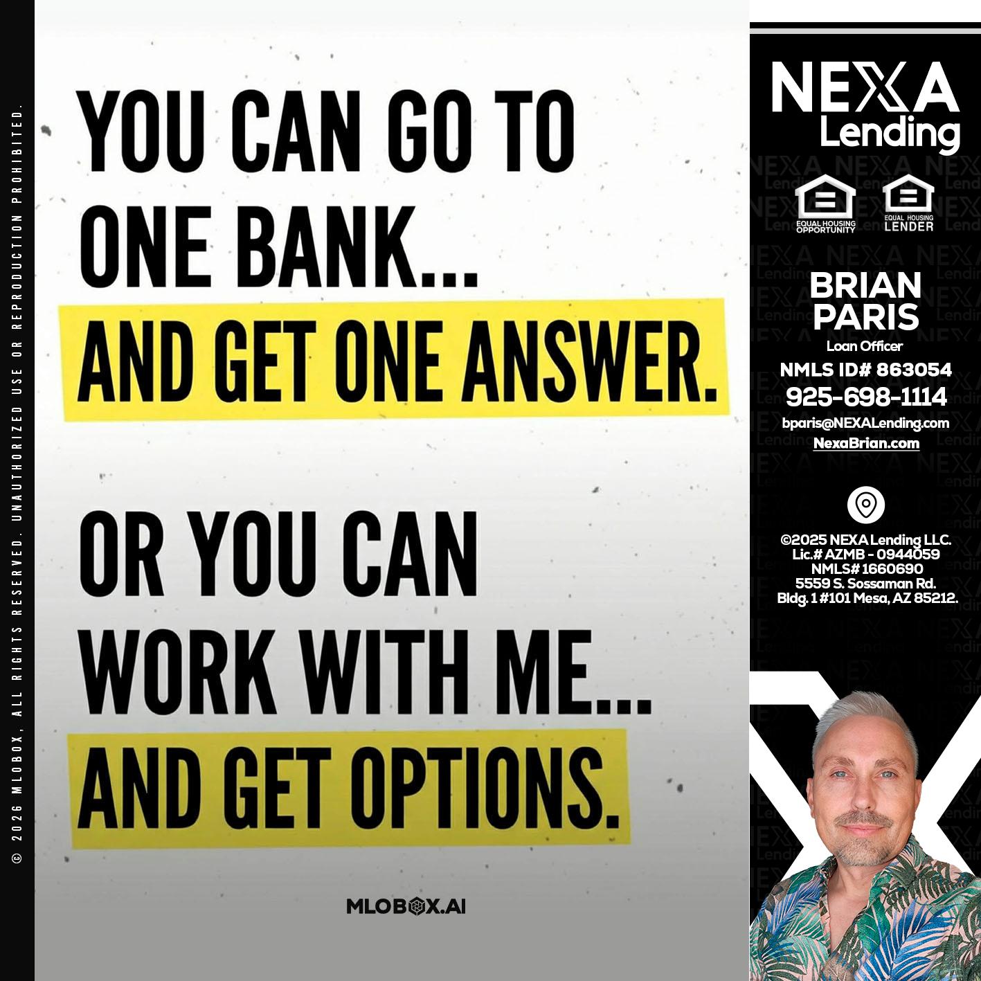 YOU CAN GO TO - Brian Paris -Loan Officer