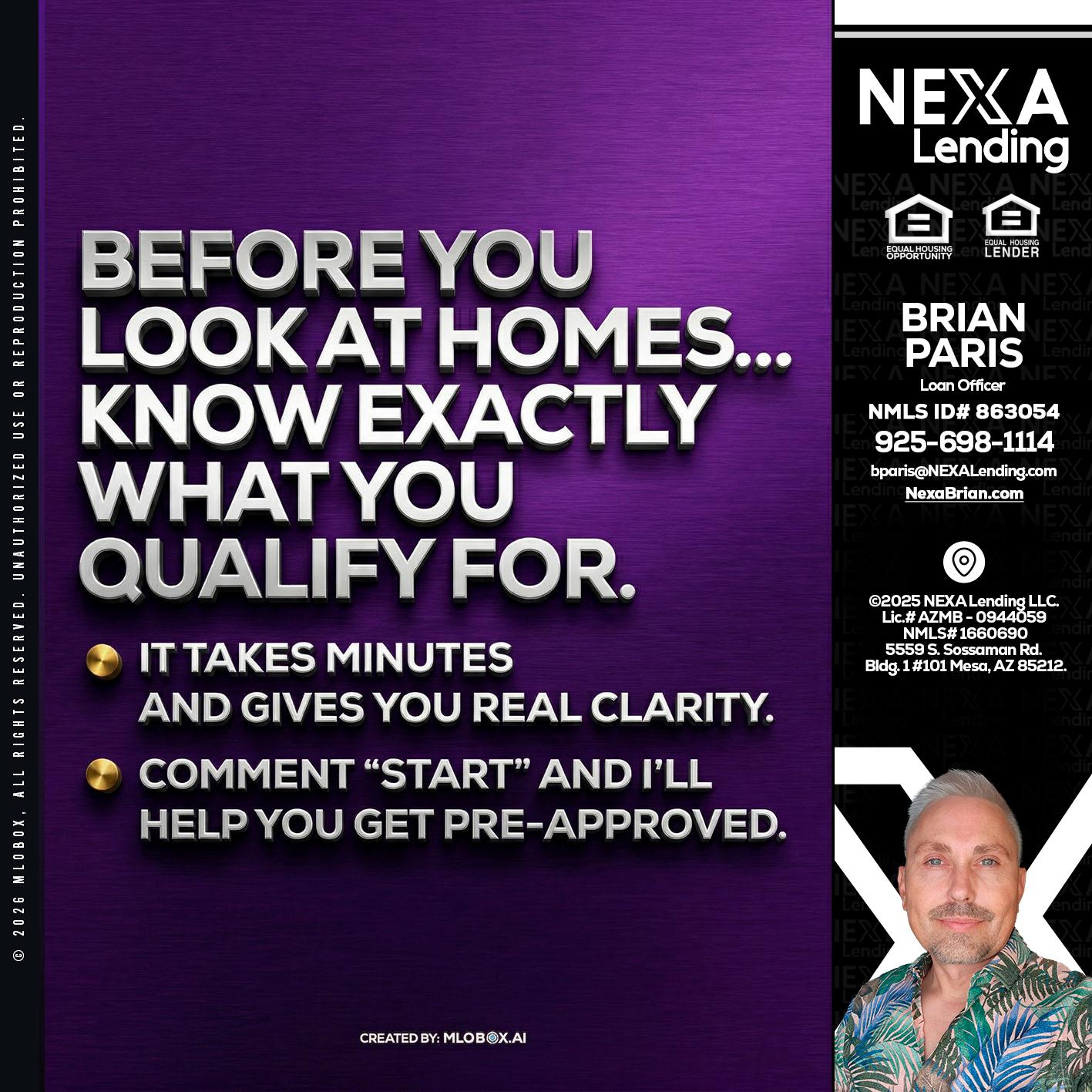 BEFORE YOU - Brian Paris -Loan Officer