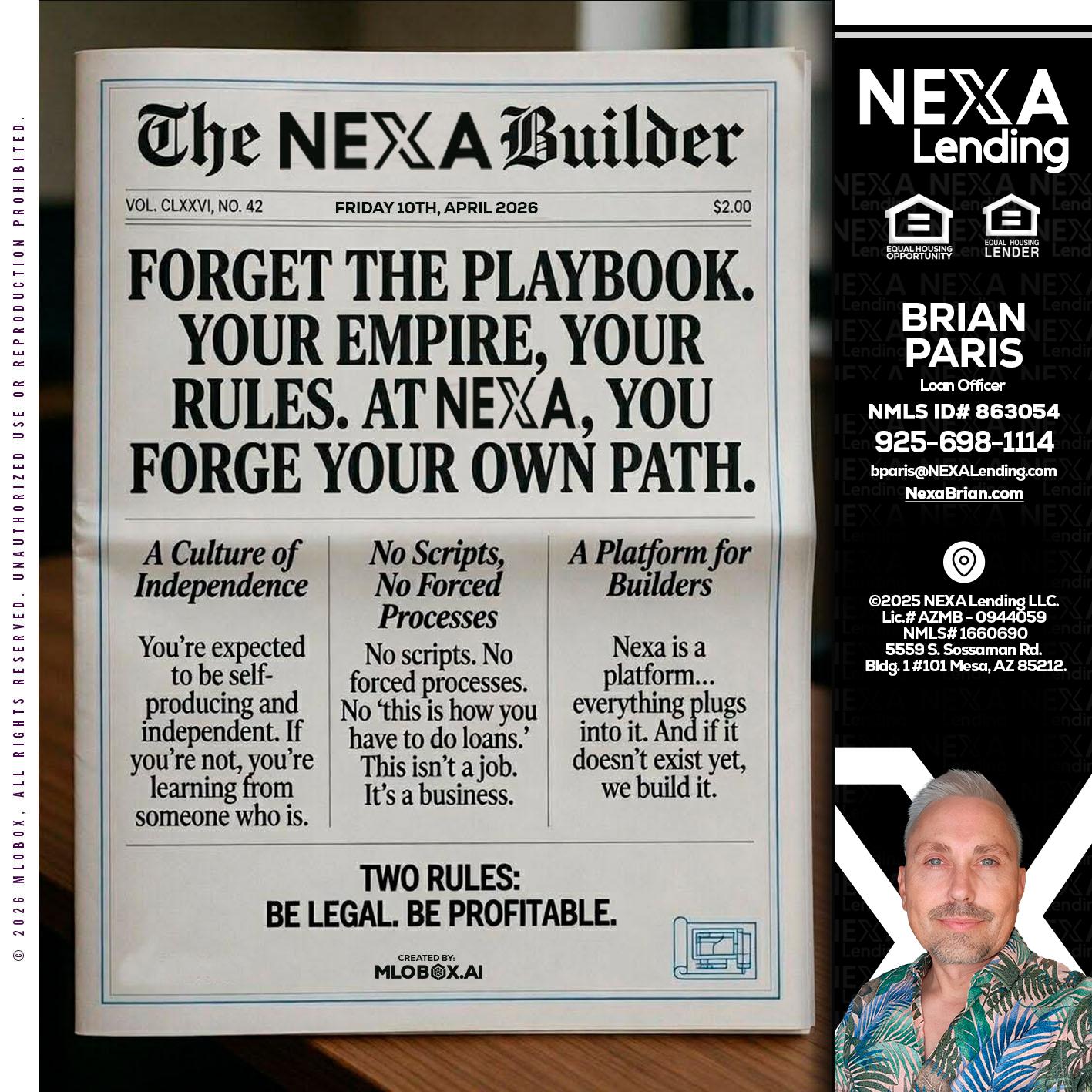 THE NEXA BUILDER - Brian Paris -Loan Officer